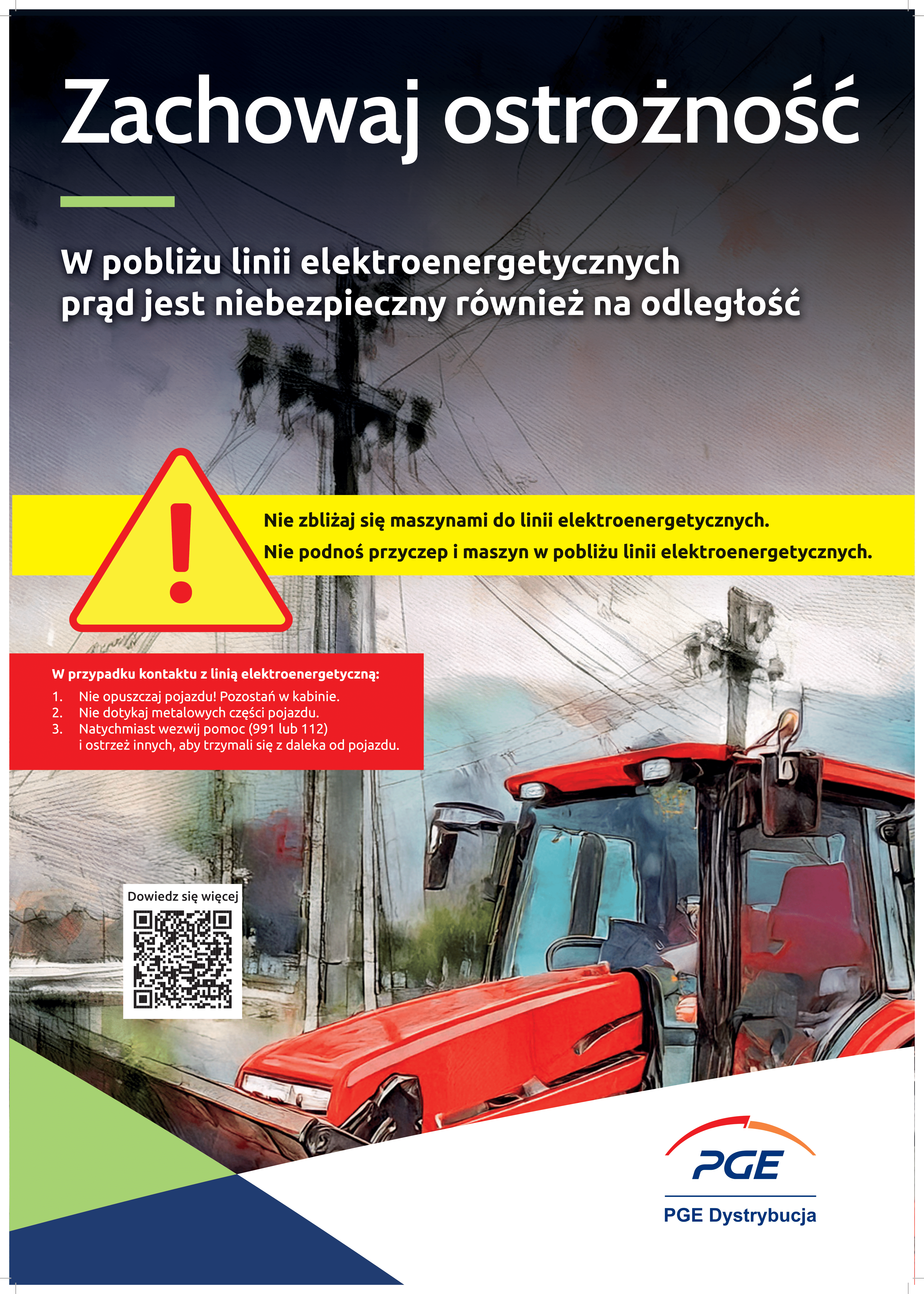 zdjecie na stronie o tytule: Zachowaj ostrożnośc w poblizu linii elektroenergetycznych