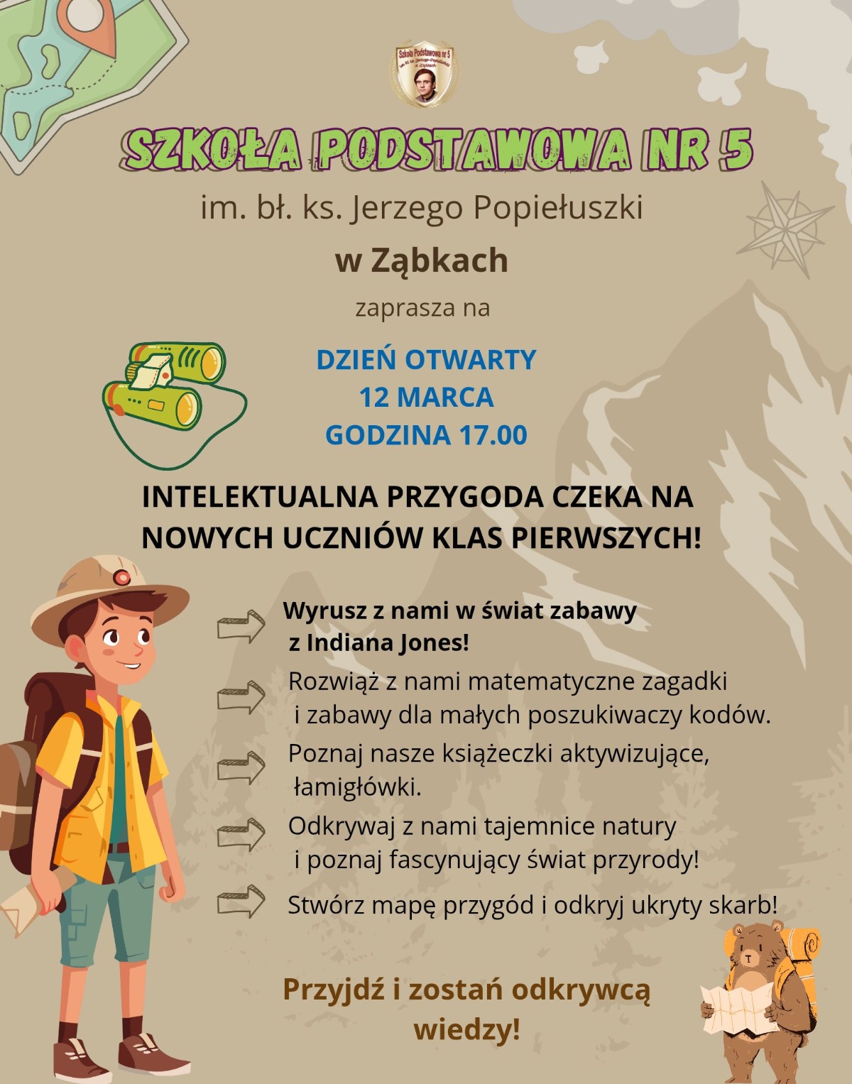 zdjecie na stronie o tytule: Zapraszamy na Dzień Otwarty w SP 5 w Ząbkach