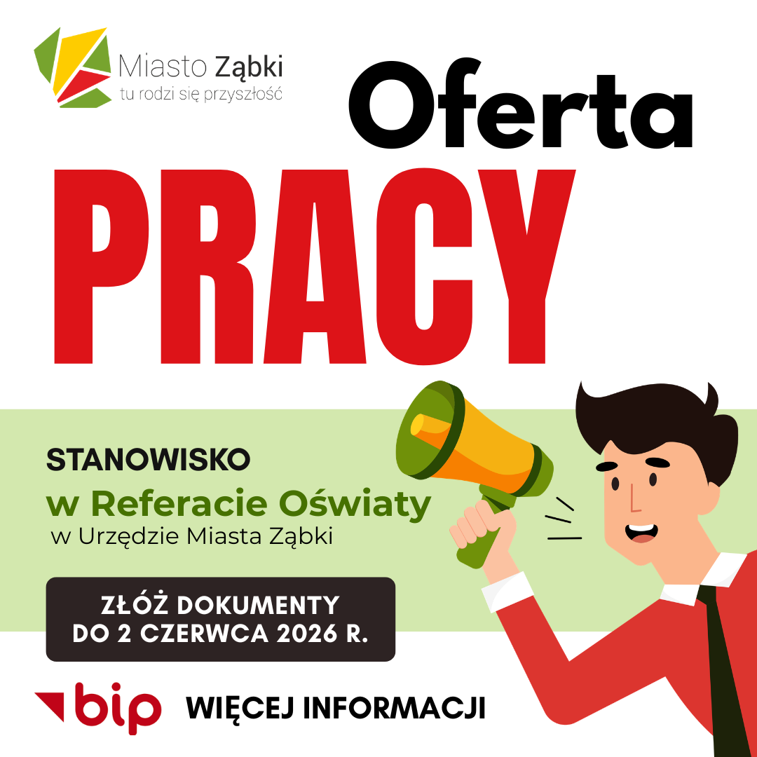 zdjecie na stronie o tytule: Burmistrz Miasta Ząbki ogłasza nabor na stanowisko w Referacie Oświaty