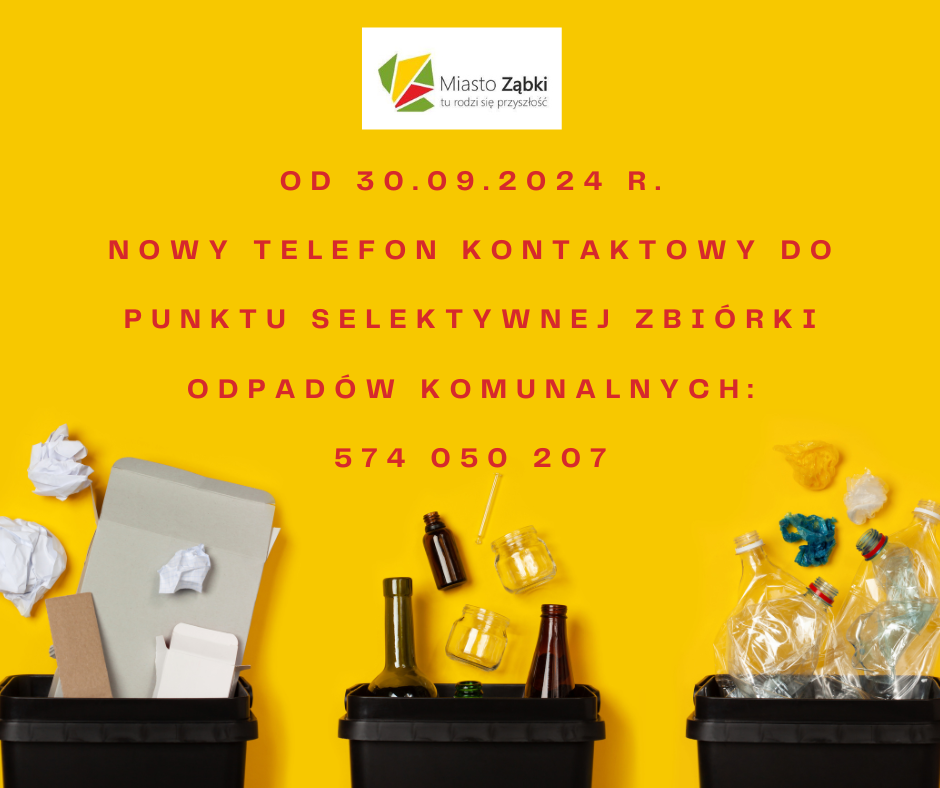 zdjecie na stronie o tytule: nowy telefon kontaktowy do Punktu Selektywnej Zbiórki Odpadów