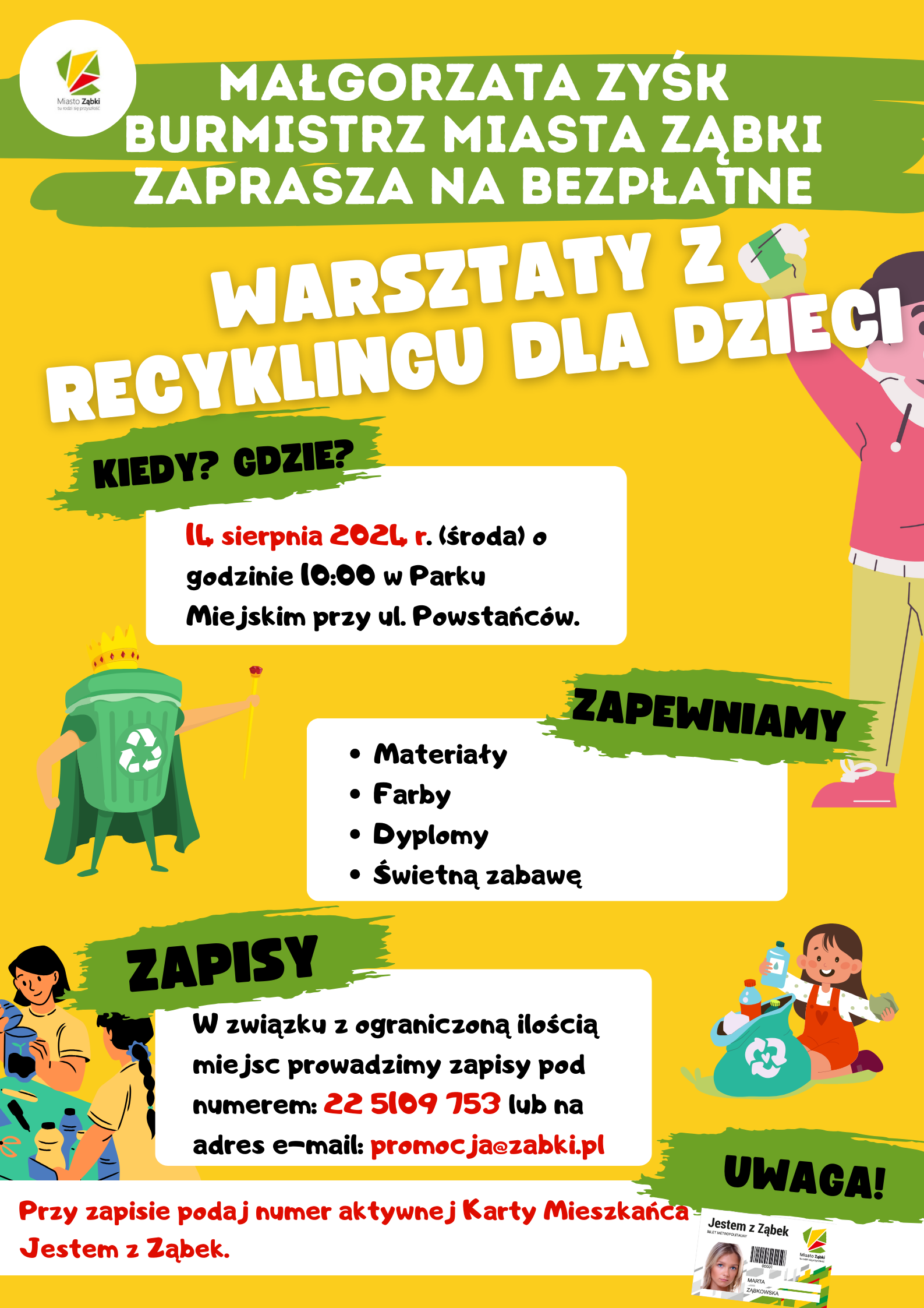 zdjecie na stronie o tytule: Zapisy na warsztaty z recyclingu. Termin: środa 14 sierpnia
