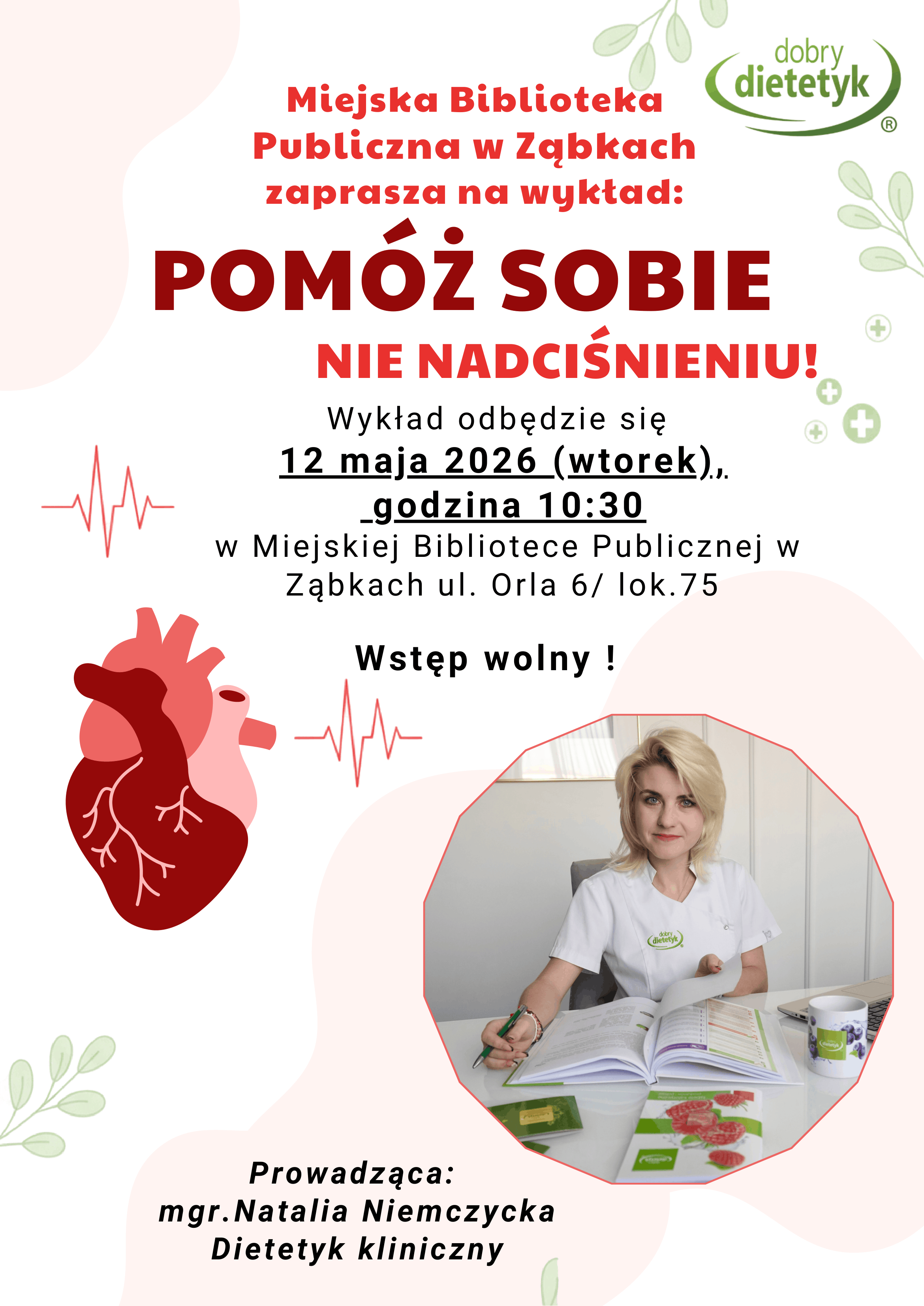 zdjecie na stronie o tytule: Bezpłatny wykład „Pomóż sobie – NIE nadciśnieniu!”