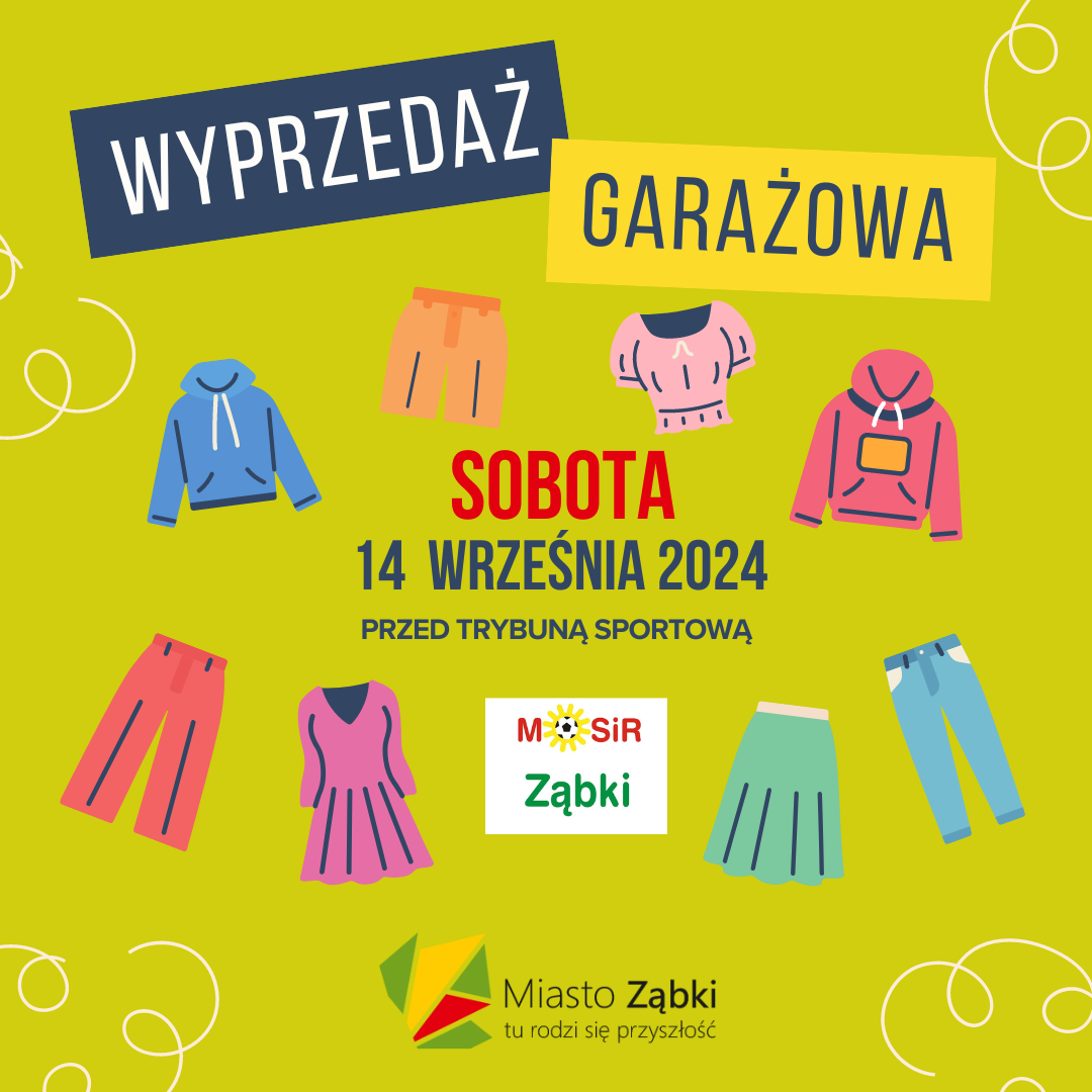 zdjecie na stronie o tytule: Wyprzedaż Garażowa w sobotę 14 września na terenie MOSiR Ząbki
