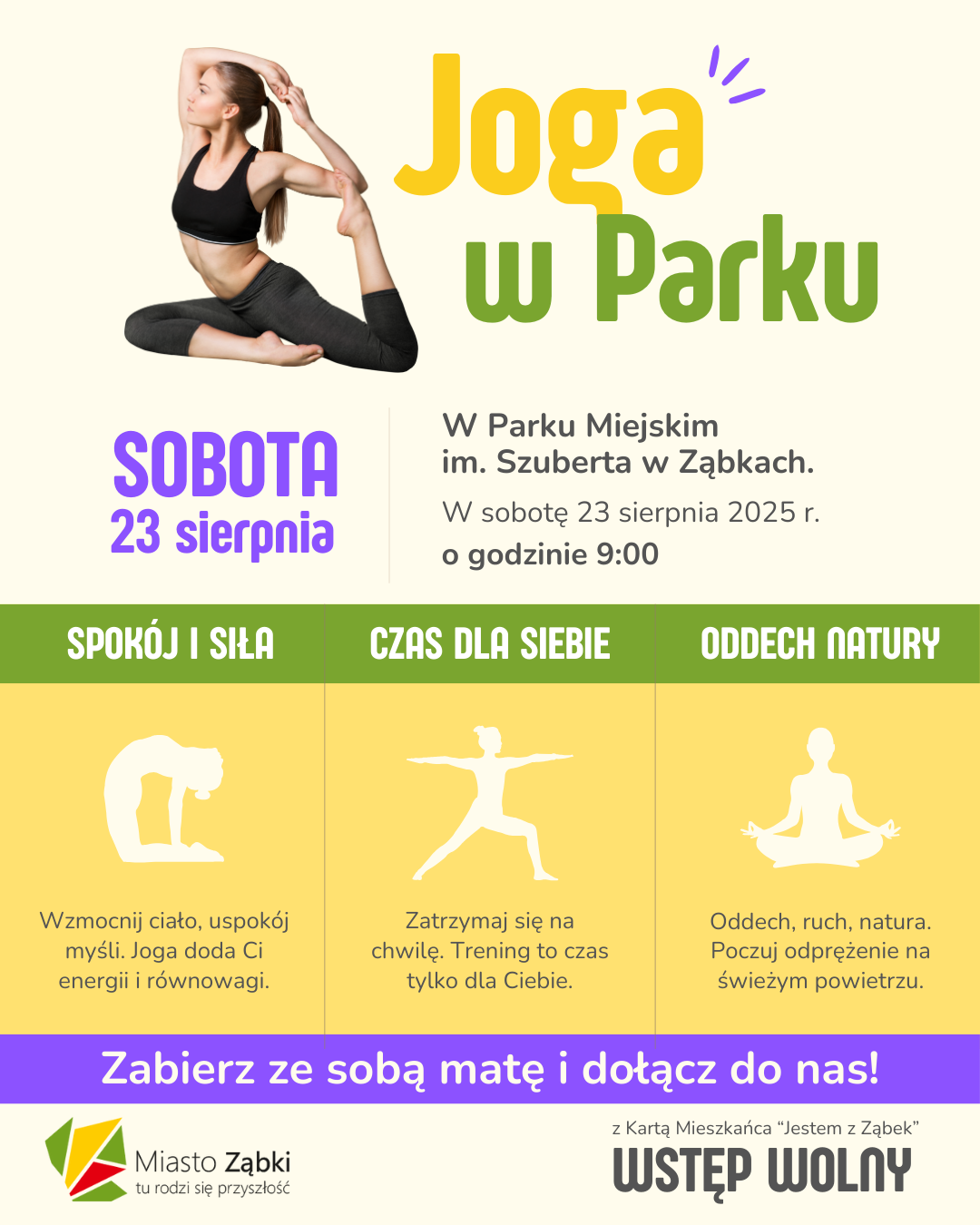 zdjecie na stronie o tytule: Ostatnie wkacyjne zajęcia z jogi w Parku!