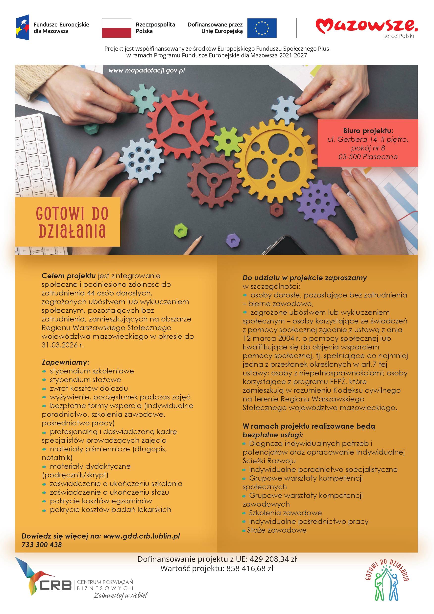 zdjecie na stronie o tytule: „Gotowi do działania” – wsparcie w aktywizacji społecznej i zawodowej mieszkańców z obszaru Regionu Warszawskiego Stołecznego województwa mazowieckiego