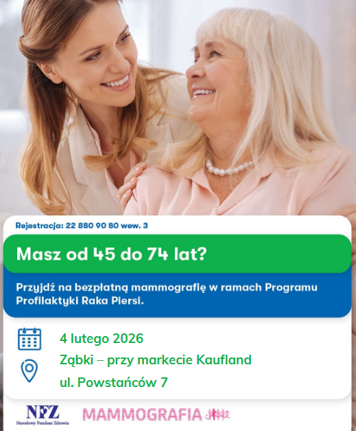 zdjecie na stronie o tytule: Już 4 lutego bezpłatna mammografia w Ząbkach!