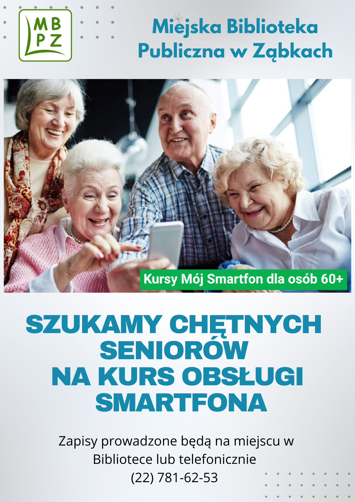 zdjecie na stronie o tytule: Kurs dla seniorów z obsługi smartfona. Zapisy.