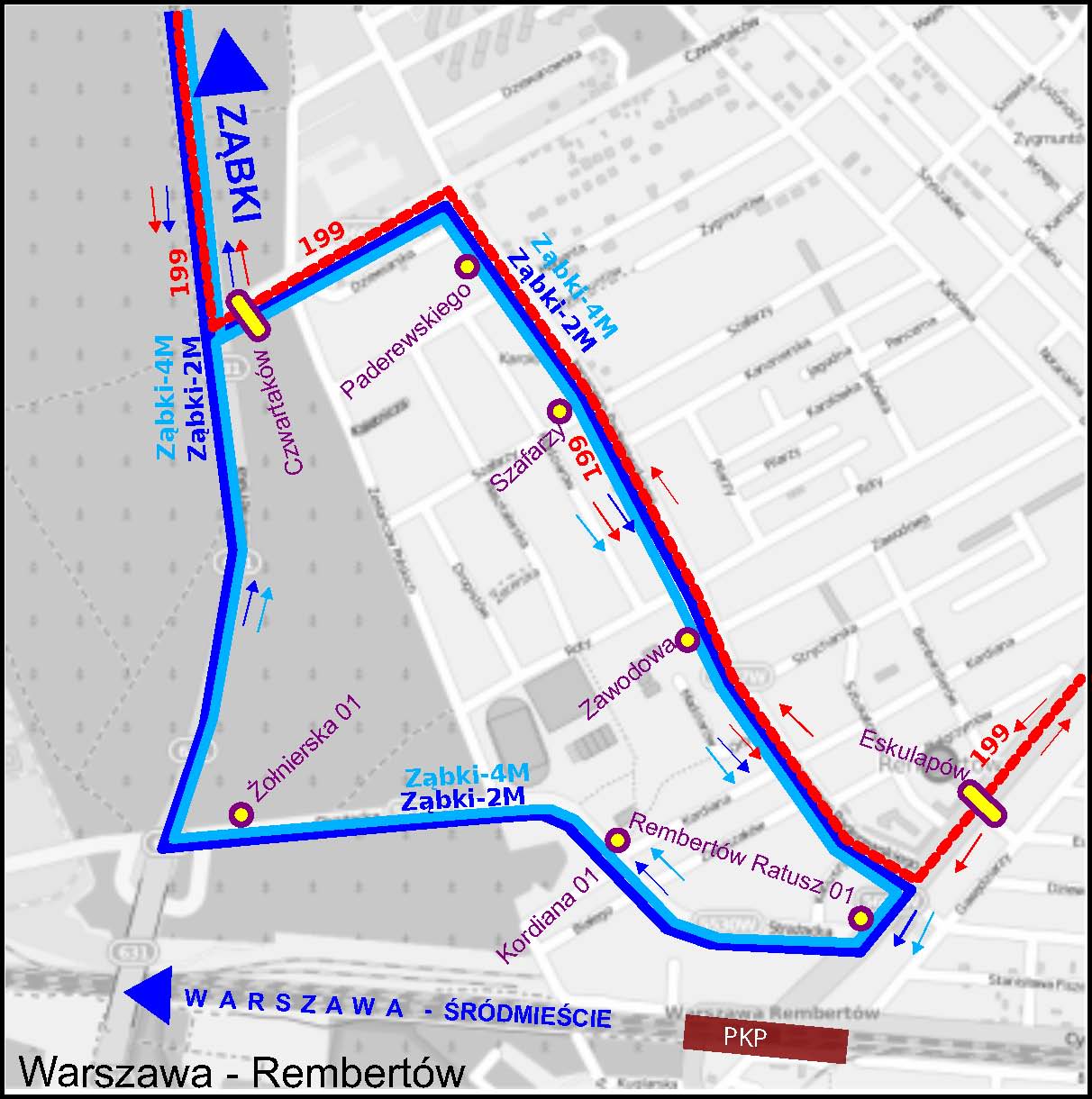 zdjecie na stronie o tytule: Od 11.08 przywrócenie stałych tras linii Z2M i Z4M oraz przystanku Żołnierska 01
