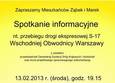Spotkania informacyjne dotyczące przebiegu Wschodniej Obwodnicy Warszawy na odcinku "Drewnica" – "Zakręt"