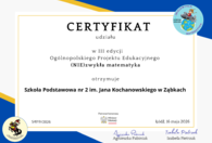 Fotografia dotycząca Podsumowanie innowacji pedagogicznej opartej na ogólnopolskim projekcie edukacyjnym  (Nie)zwykła matematyka - III edycja.