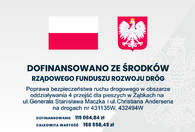 Fotografia dotycząca „Poprawa bezpieczeństwa ruchu drogowego w obszarze oddziaływania 4 przejść dla pieszych w Ząbkach na ul. Generała Stanisława Maczka i ul. Christiana Andersena na drogach nr 431135W, 432494W” w ramach Rządowego Funduszu Rozwoju Dróg.