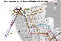 Fotografia dotycząca Weekendowe zamknięcie ul. Bystrej i wschodniej jezdni ul. Radzymińskiej – linie 199, i Z4M pojadą objazdem.