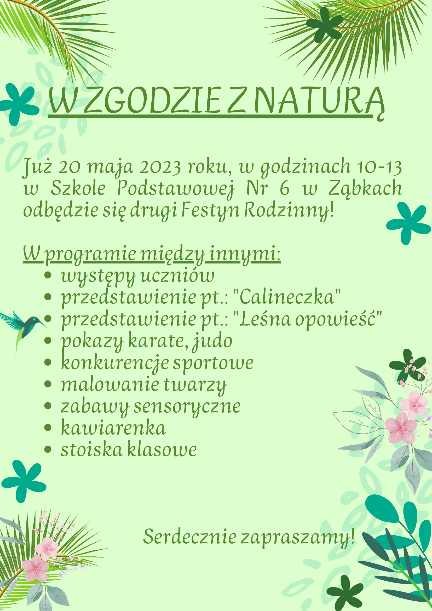 program godzinowy pikniku rodzinnego